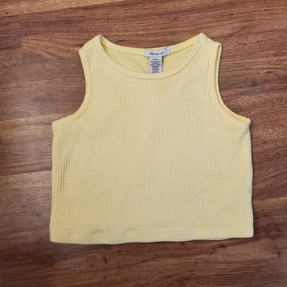 Olivia Kay Girl's Size Large (10/12) Waffle Knit Cropped Tank Top - Picture 1 of 5
